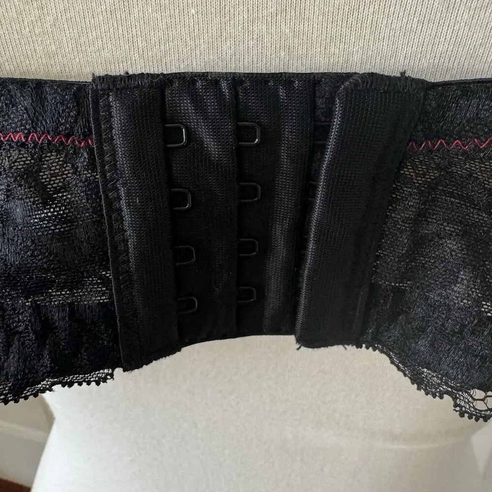 Adore Me Womens Bra Plus 42H Sexy Love Date Night Black Lace‎ Intimate Red